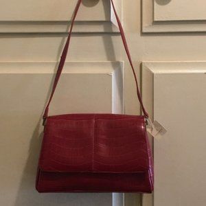 NWT Liz Claiborn Red Alligator/Crocodile Vegan Leather Bag